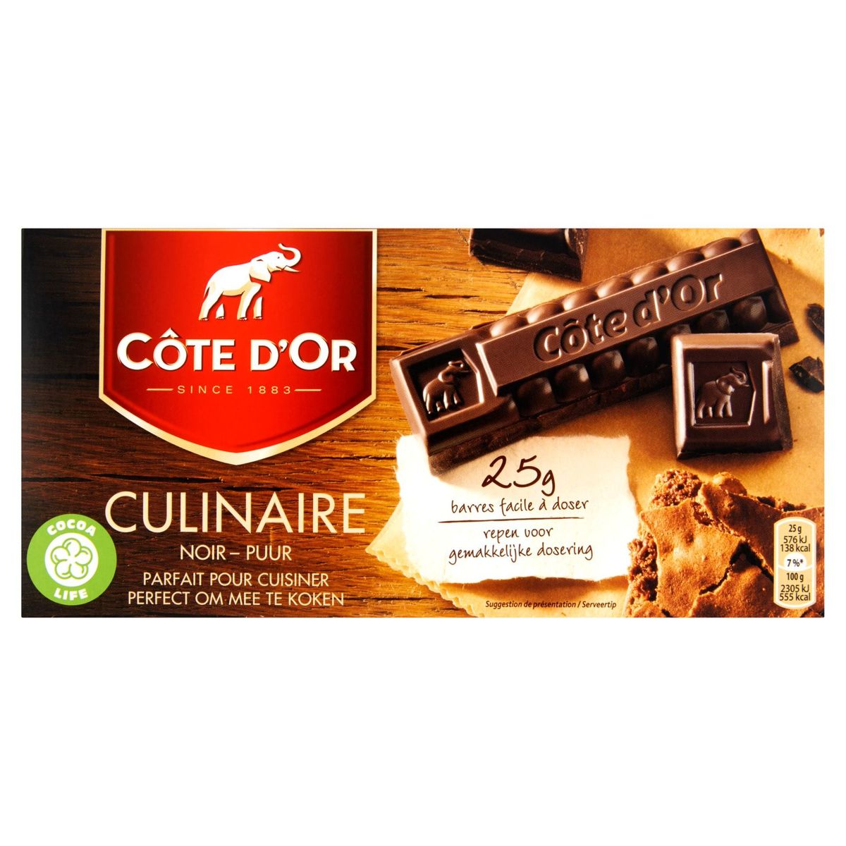 Côte d'Or Culinaire Kookchocolade Pure Chocolade Tablet 400 g