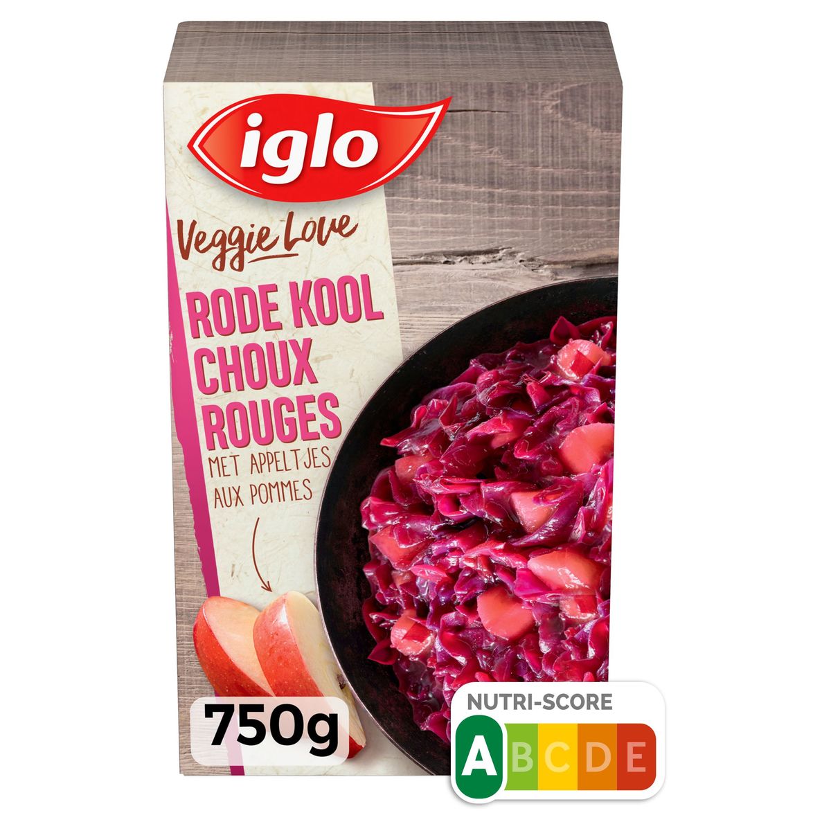 Iglo Veggie Love Rode Kool met Appeltjes 750 g