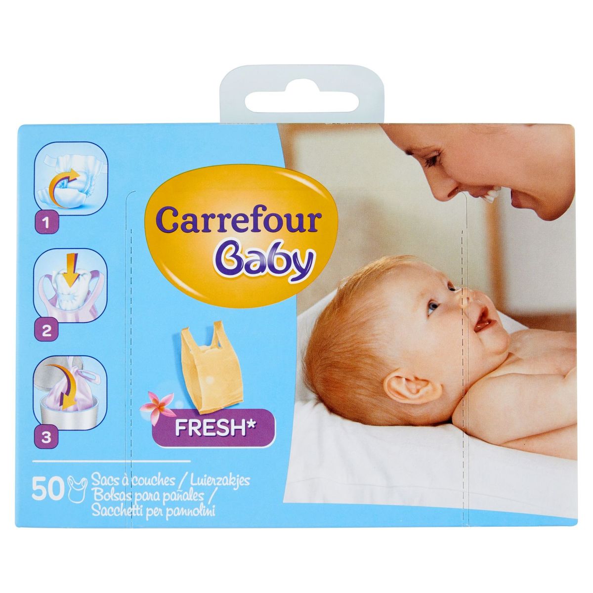 Carrefour Baby 50 Sacs à Couches Fresh
