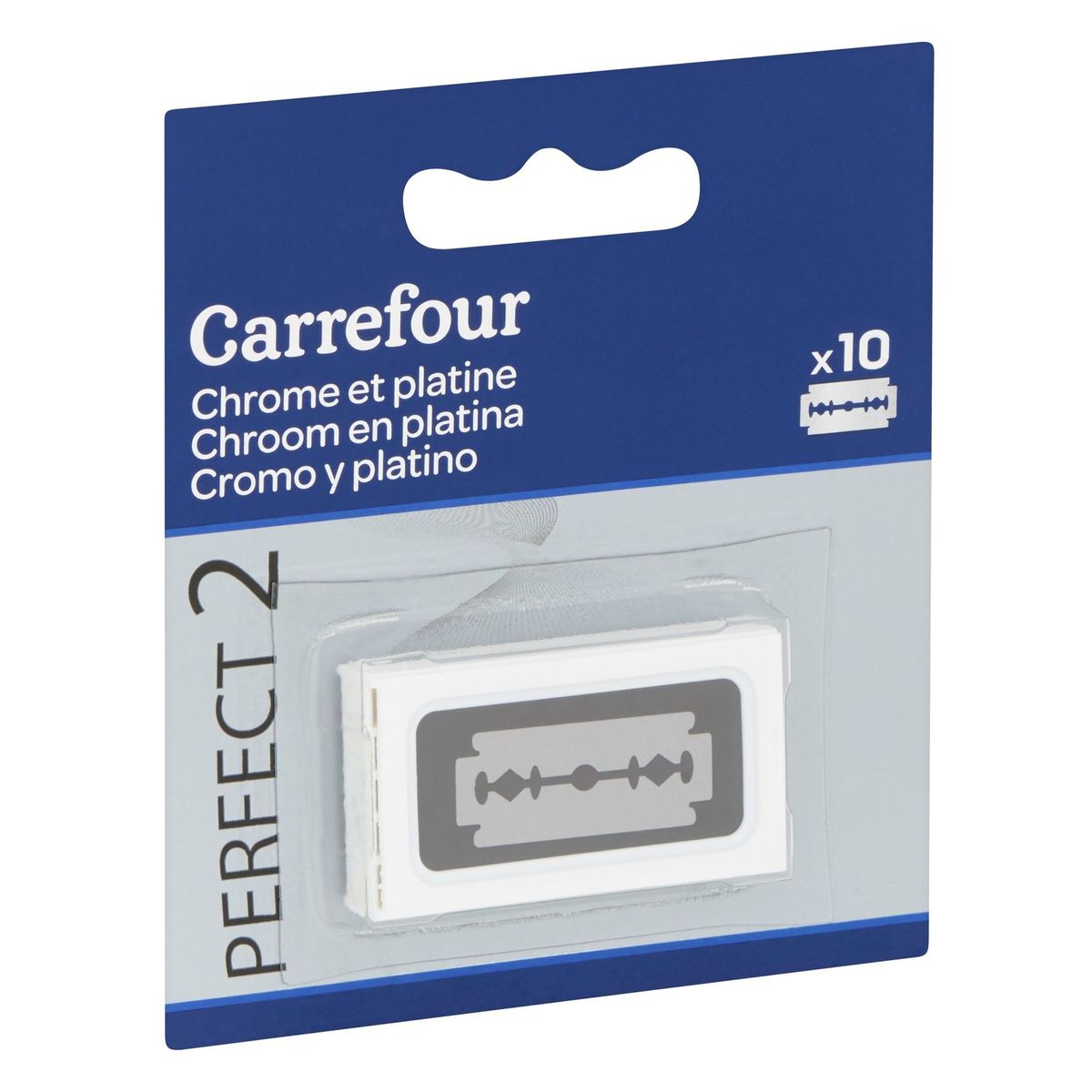 Carrefour Perfect 2 Chroom en Platina 10 Vervangmesjes
