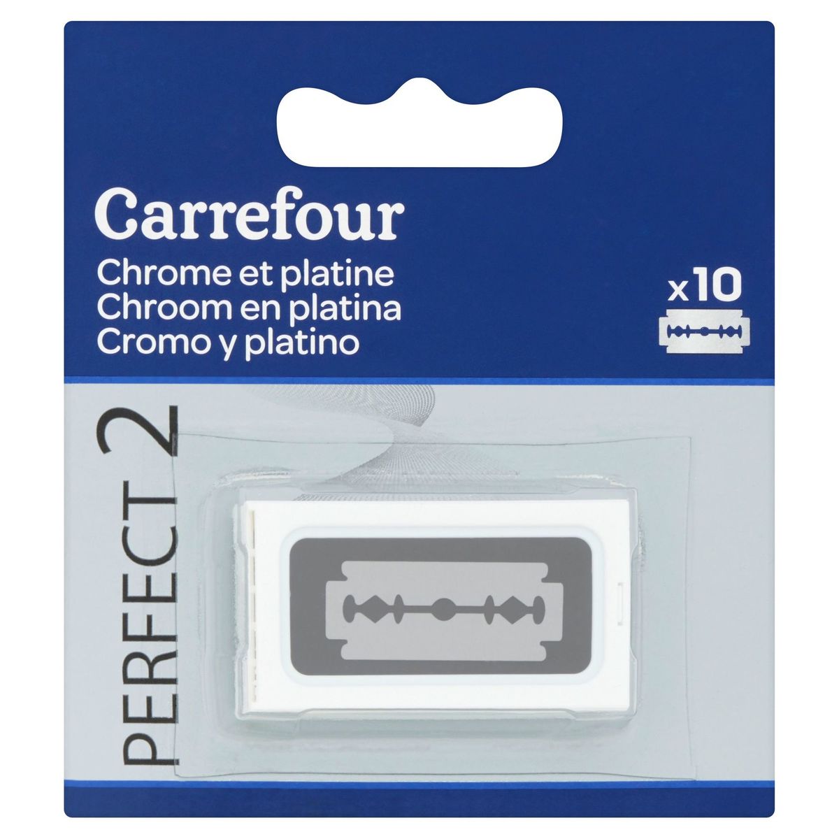 Carrefour Perfect 2 Chroom en Platina 10 Vervangmesjes