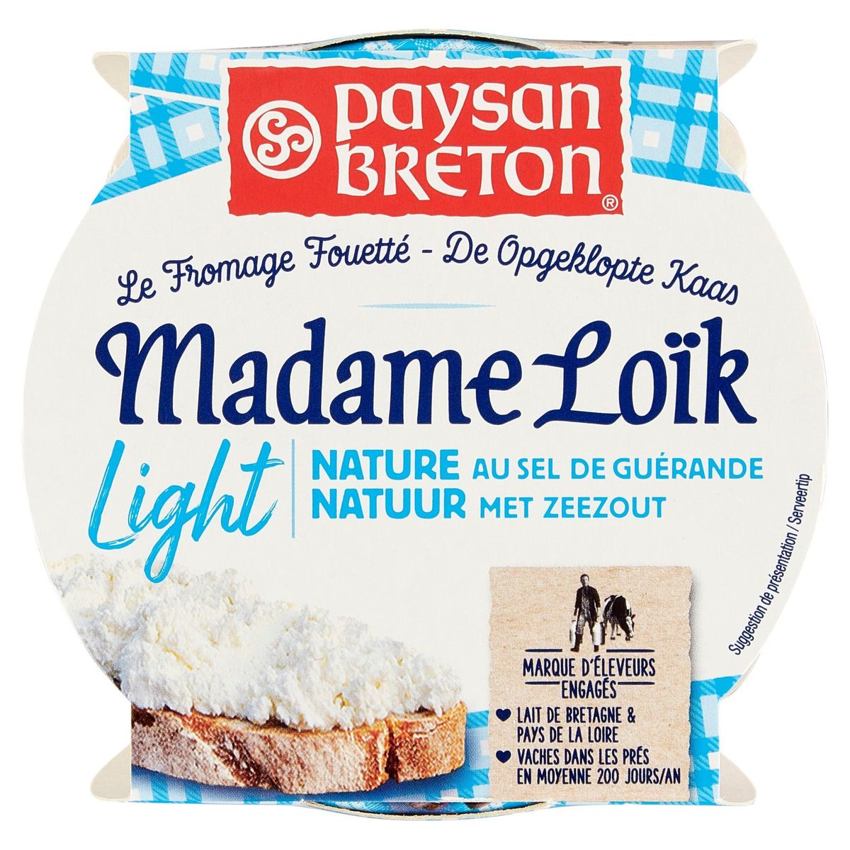 Paysan Breton Le Fromage Fouetté Madame Loïk Light Nature au Sel 150 g
