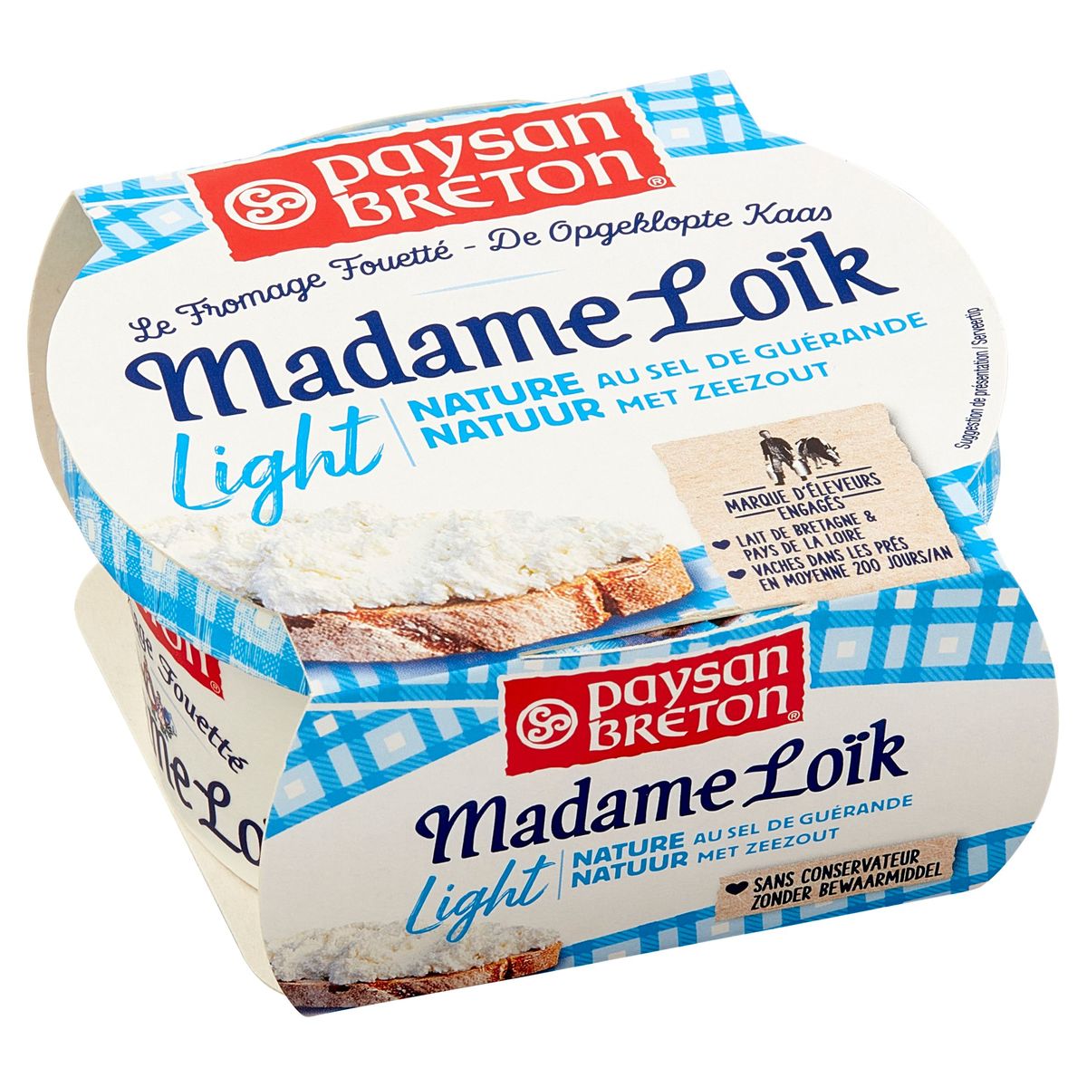 Paysan Breton Opgeklopte Kaas Madame Loïk Light Zeezout 150 g