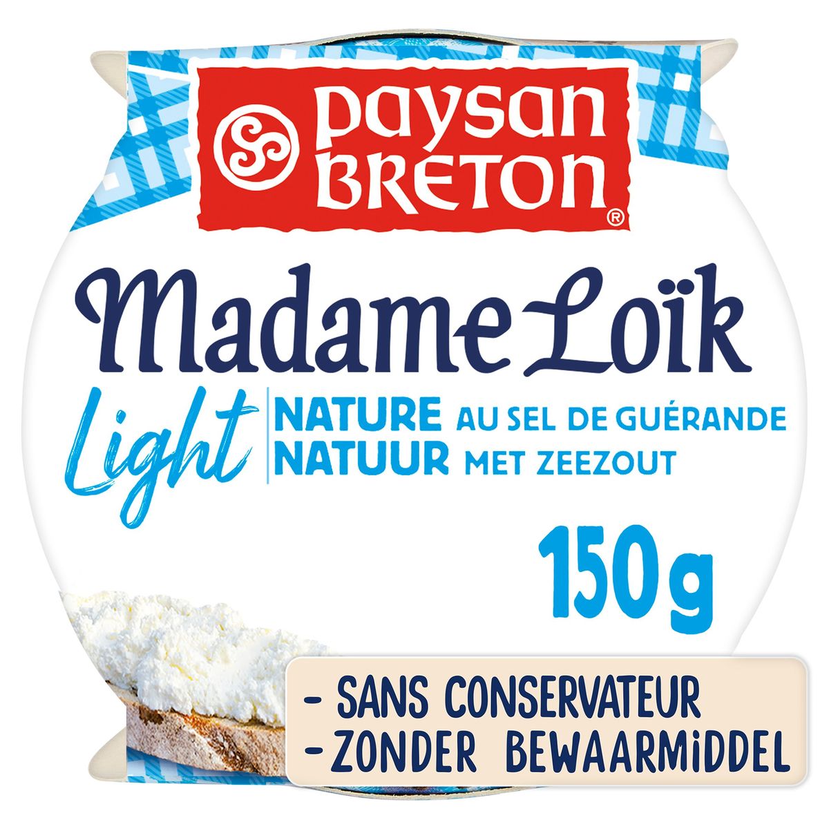 Paysan Breton Opgeklopte Kaas Madame Loïk Light Zeezout 150 g