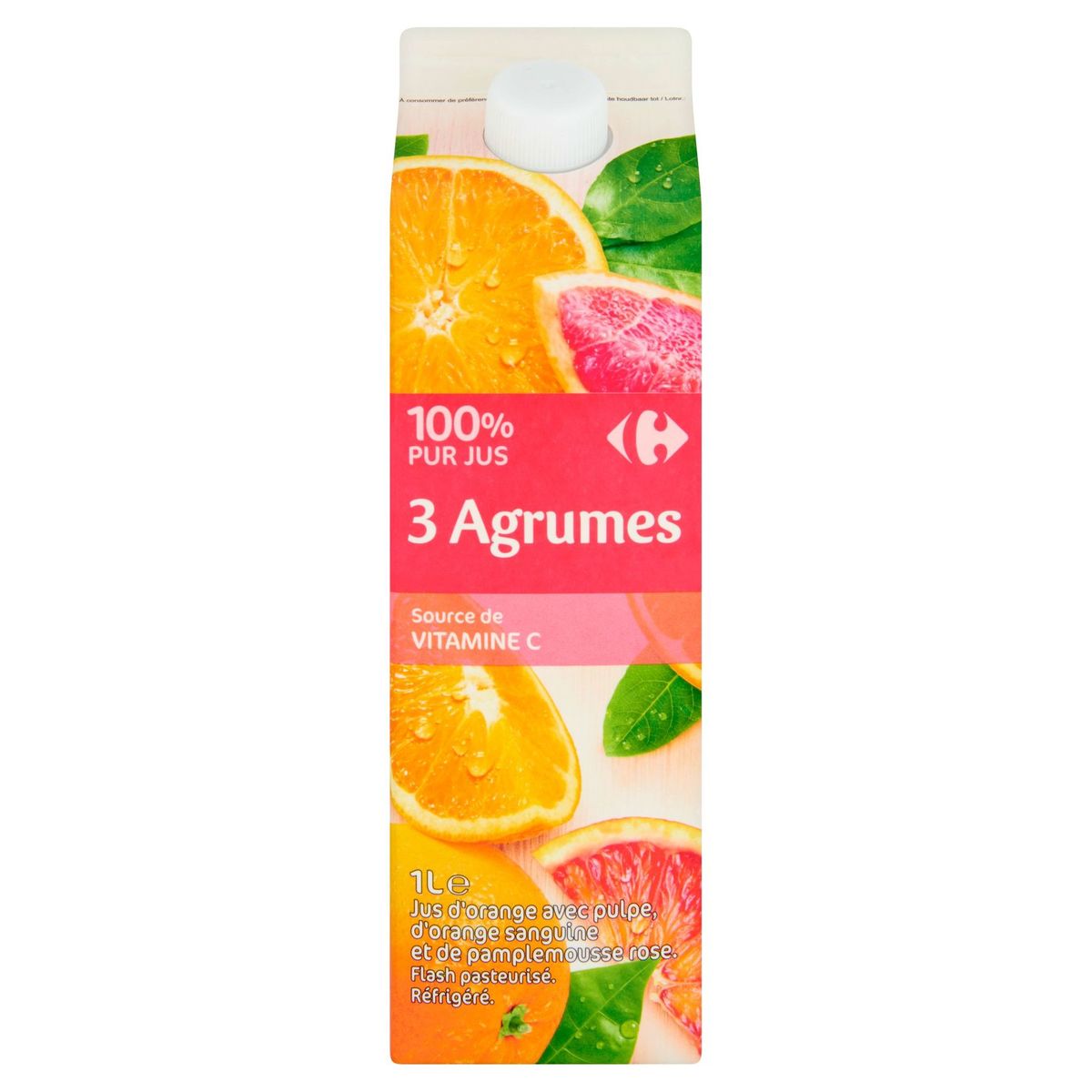 Carrefour 100% Puur Sap 3 Citrusvruchten 1 L