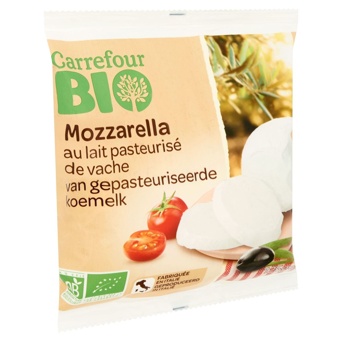 Carrefour Bio Mozzarella au Lait Pasteurisé de Vache 125 g