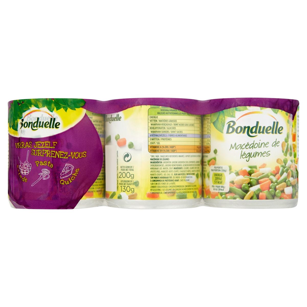 Bonduelle Macédoine de légumes 3-pack 200 g