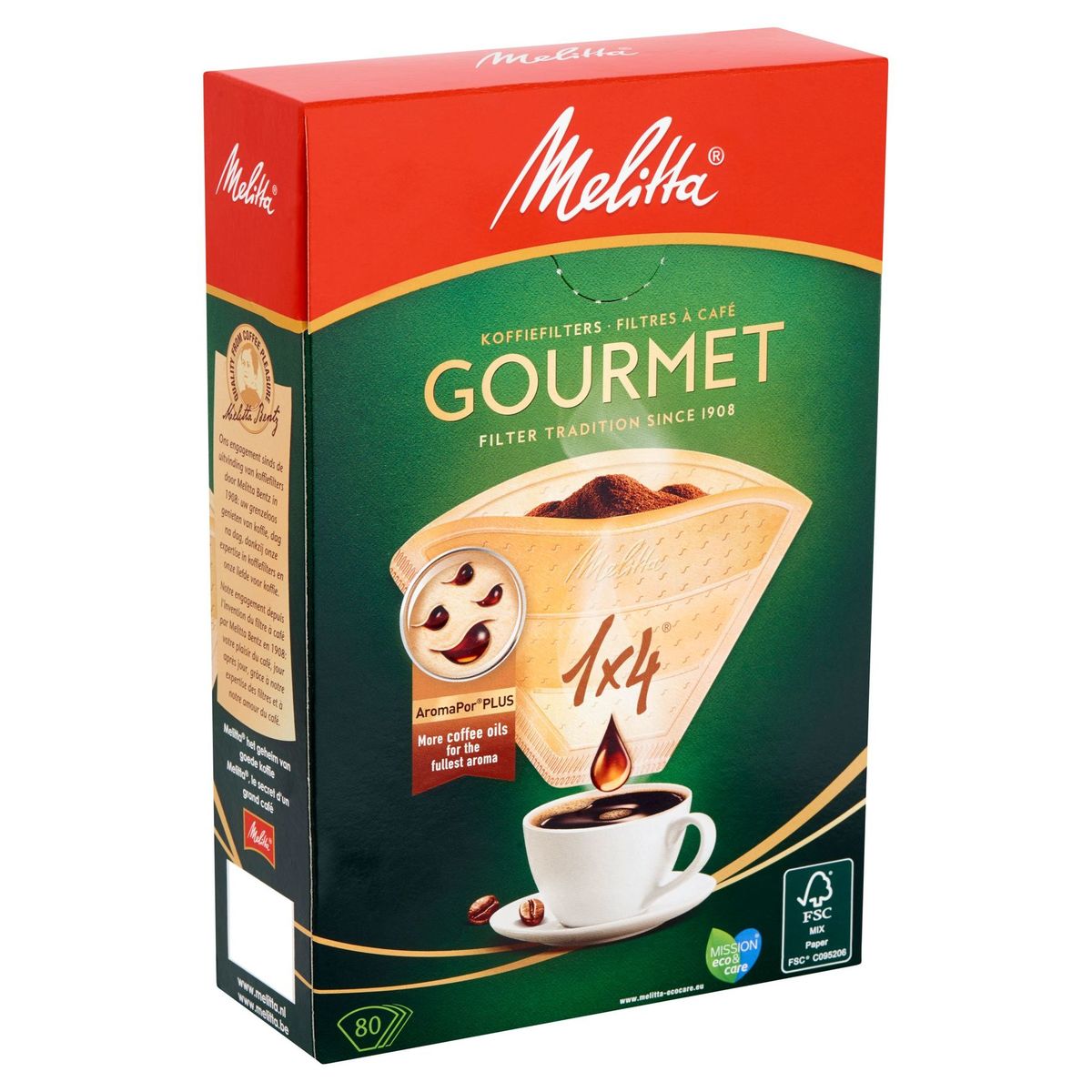 Melitta Koffiefilters Gourmet 1 x 4 80 Stuks