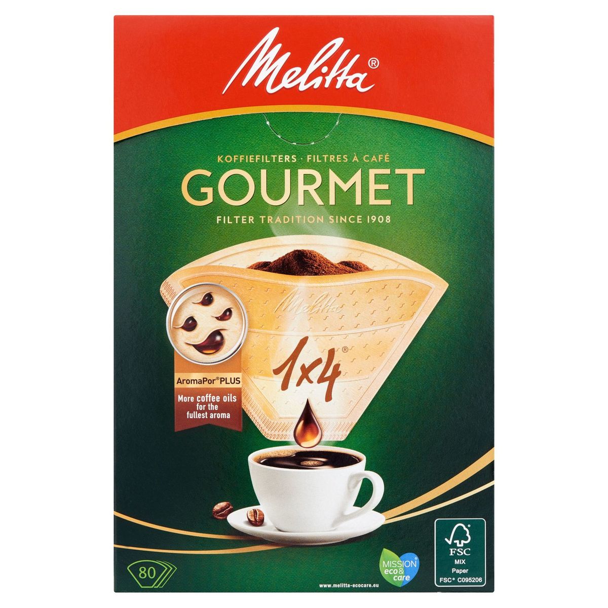 Melitta Koffiefilters Gourmet 1 x 4 80 Stuks