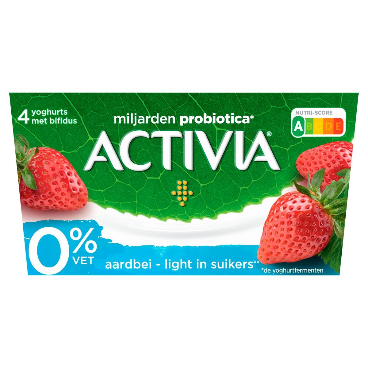Activia Yaourt Fraise 0% avec Probiotiques 4 x 125 g