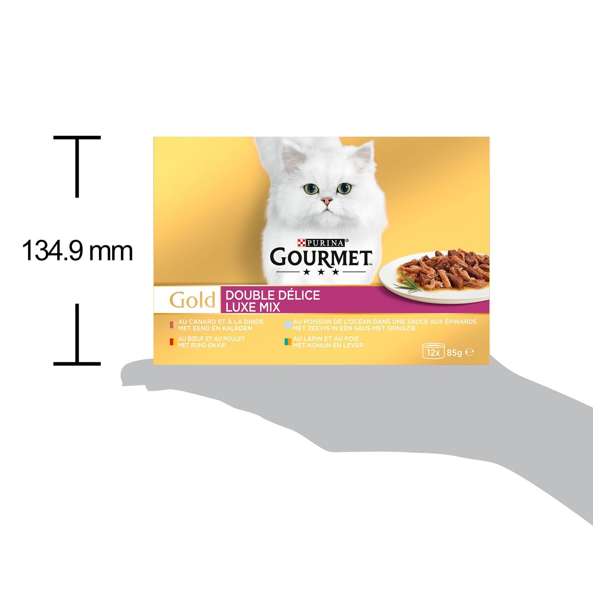 Gourmet Gold Kattenvoeding Luxe Mix Vlees en Vis in Saus 12x85g