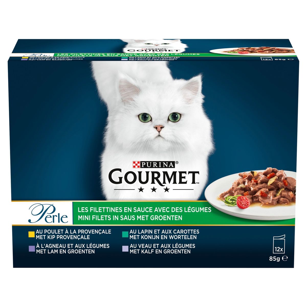 Gourmet Perle Kattenvoeding Mini Filets in Saus met Groenten 12x85g