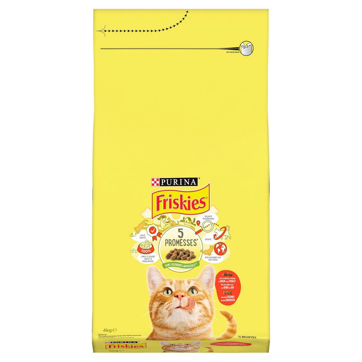 Friskies met een Lekkere mix van Rund en Kip en met Groenten 4 kg