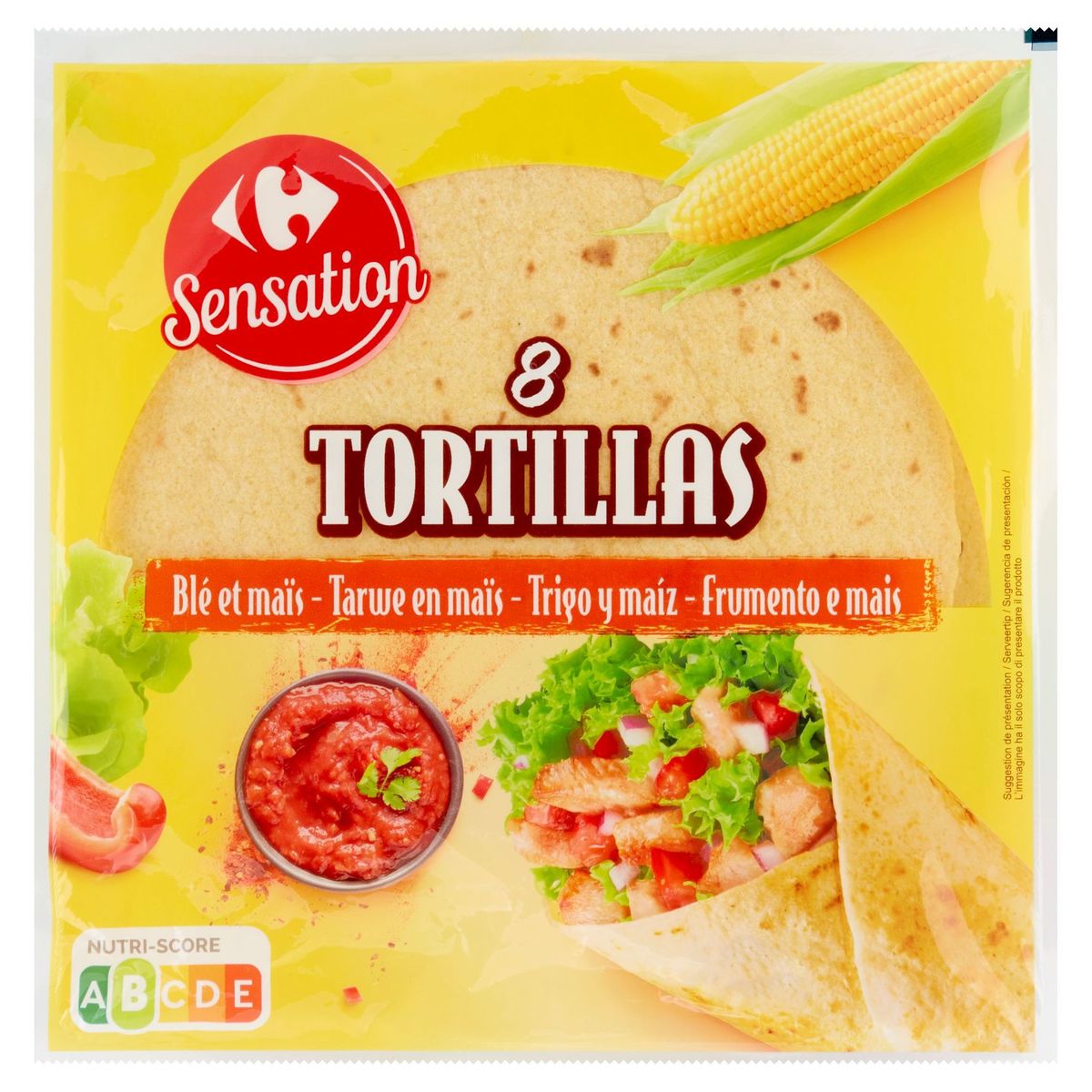 Carrefour Sensation Tortillas Blé et Maïs 8 Pièces 320 g