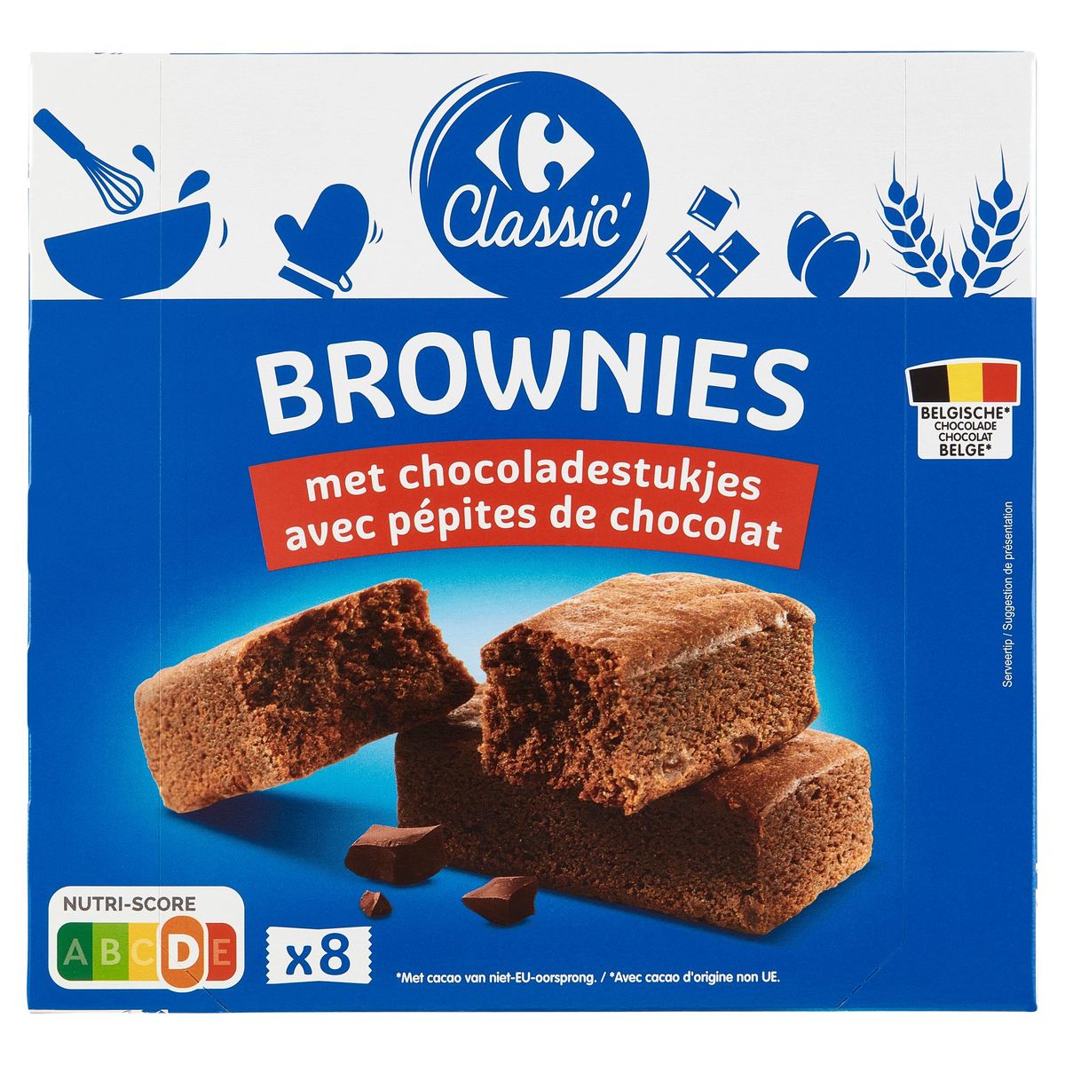 Carrefour Classic' Brownies avec Pépites de Chocolat 8 x 30 g