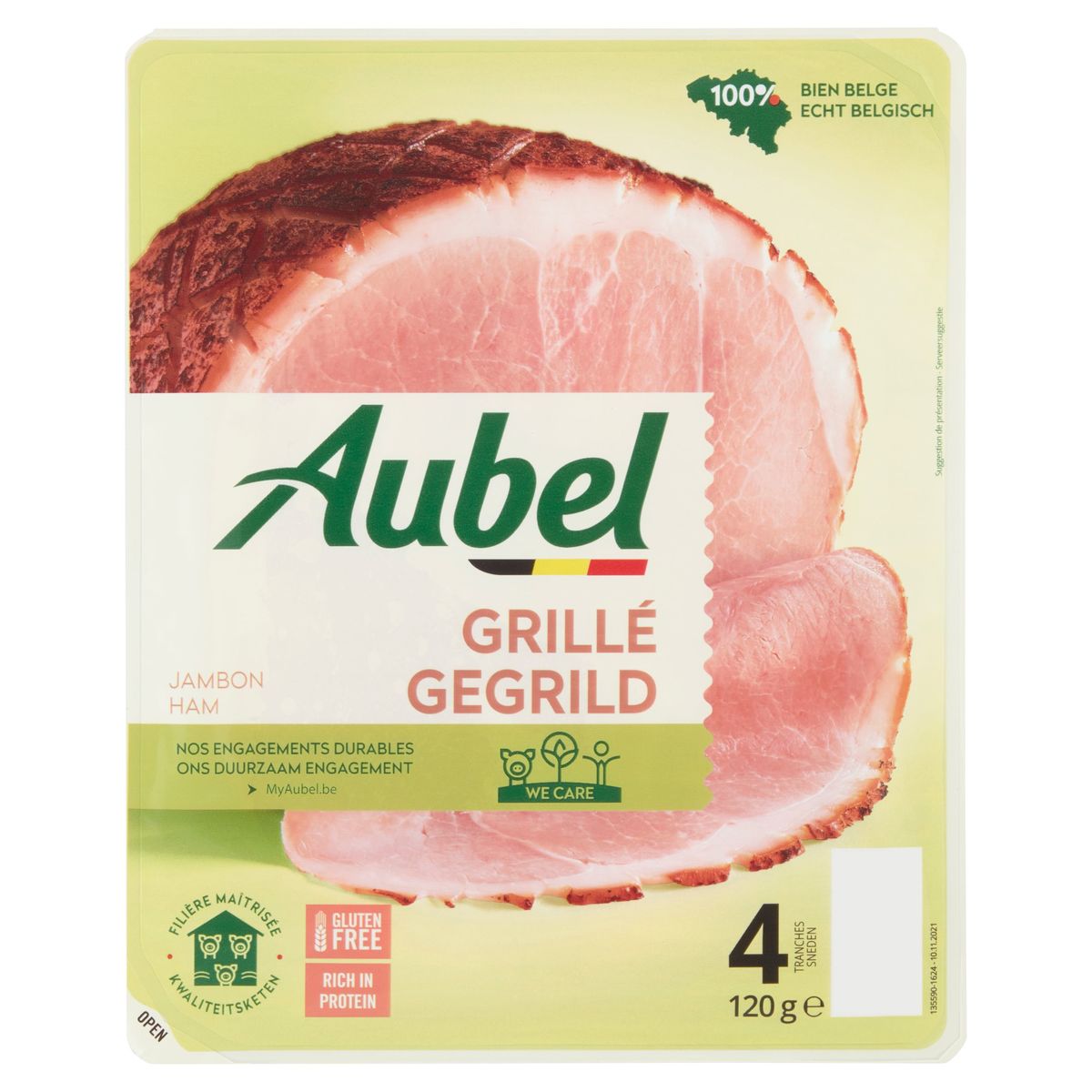 Aubel Ham Gegrild 4 Sneden 120 g