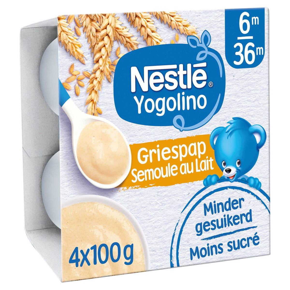 Nestlé Yogolino Laitage Semoule au Lait dès 6 mois 4x100g
