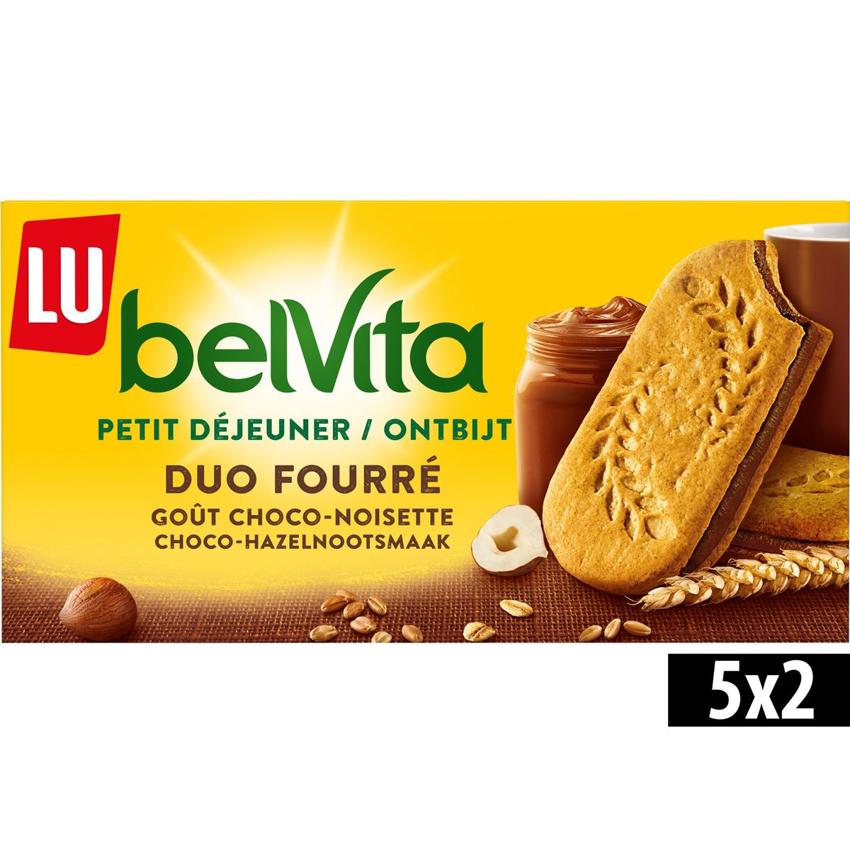 Belvita Petit Déjeuner Duo Fourré choc noisette, Lu (253 g)