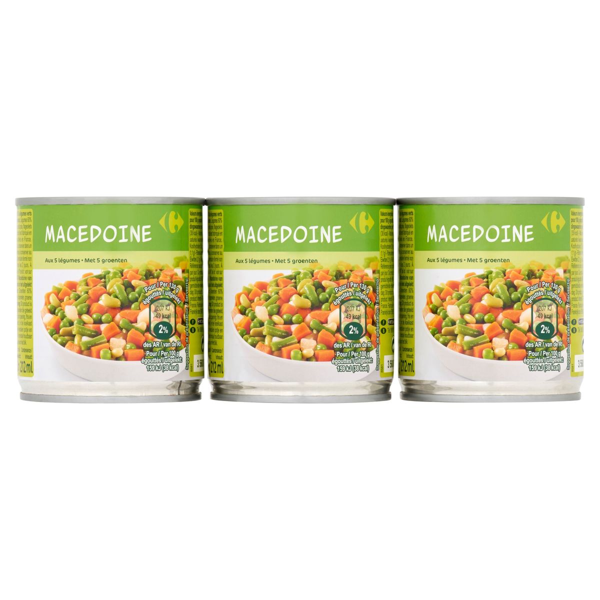 Carrefour Macedoine met 5 Groenten 3 x 200 g