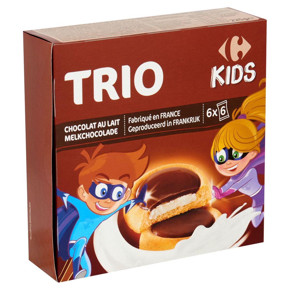 Carrefour Kids Trio Melkchocolade de Super Kids 6 x 6 Stuks 225 g