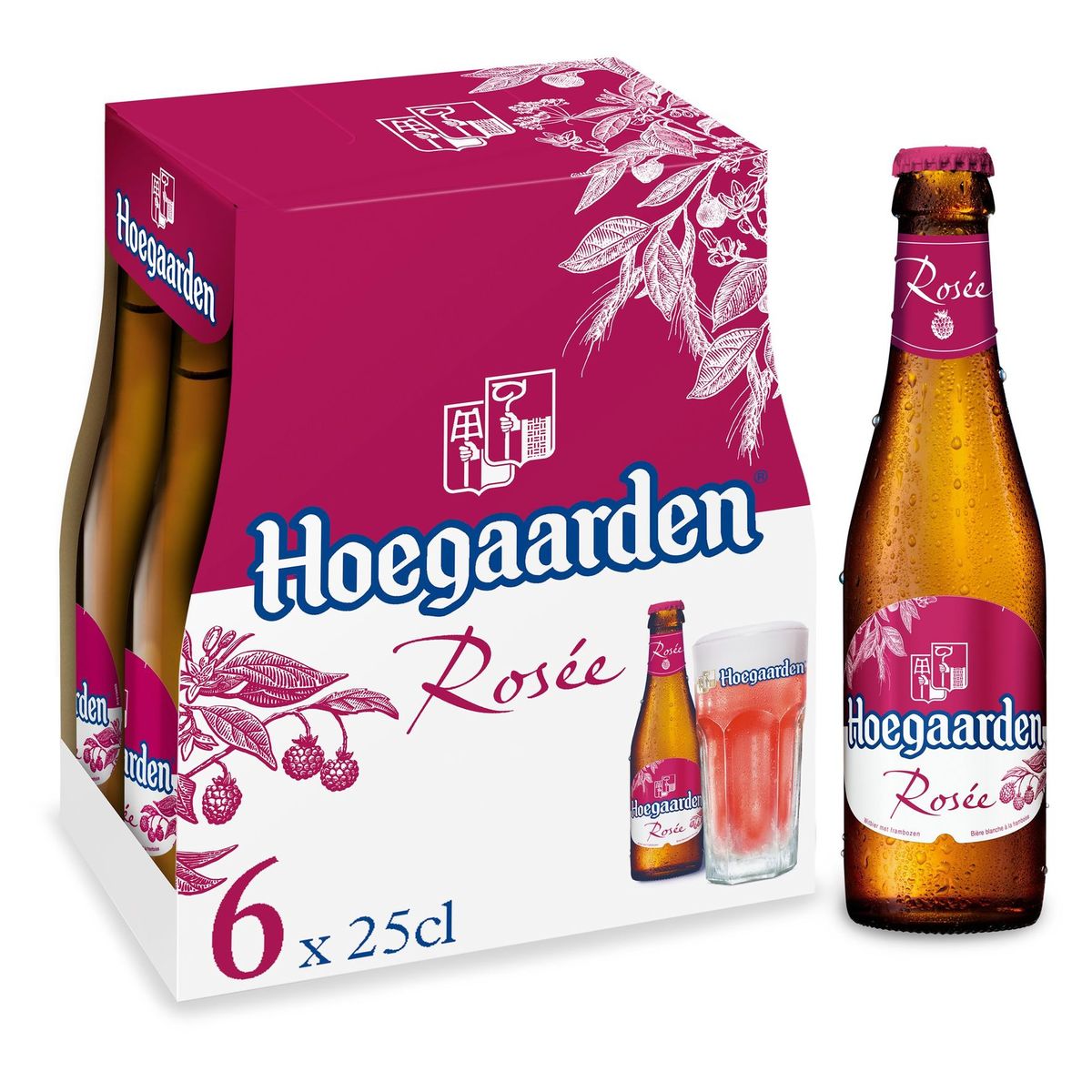 Hoegaarden Rosée Witbier met Frambozen Flessen 6 x 25 cl