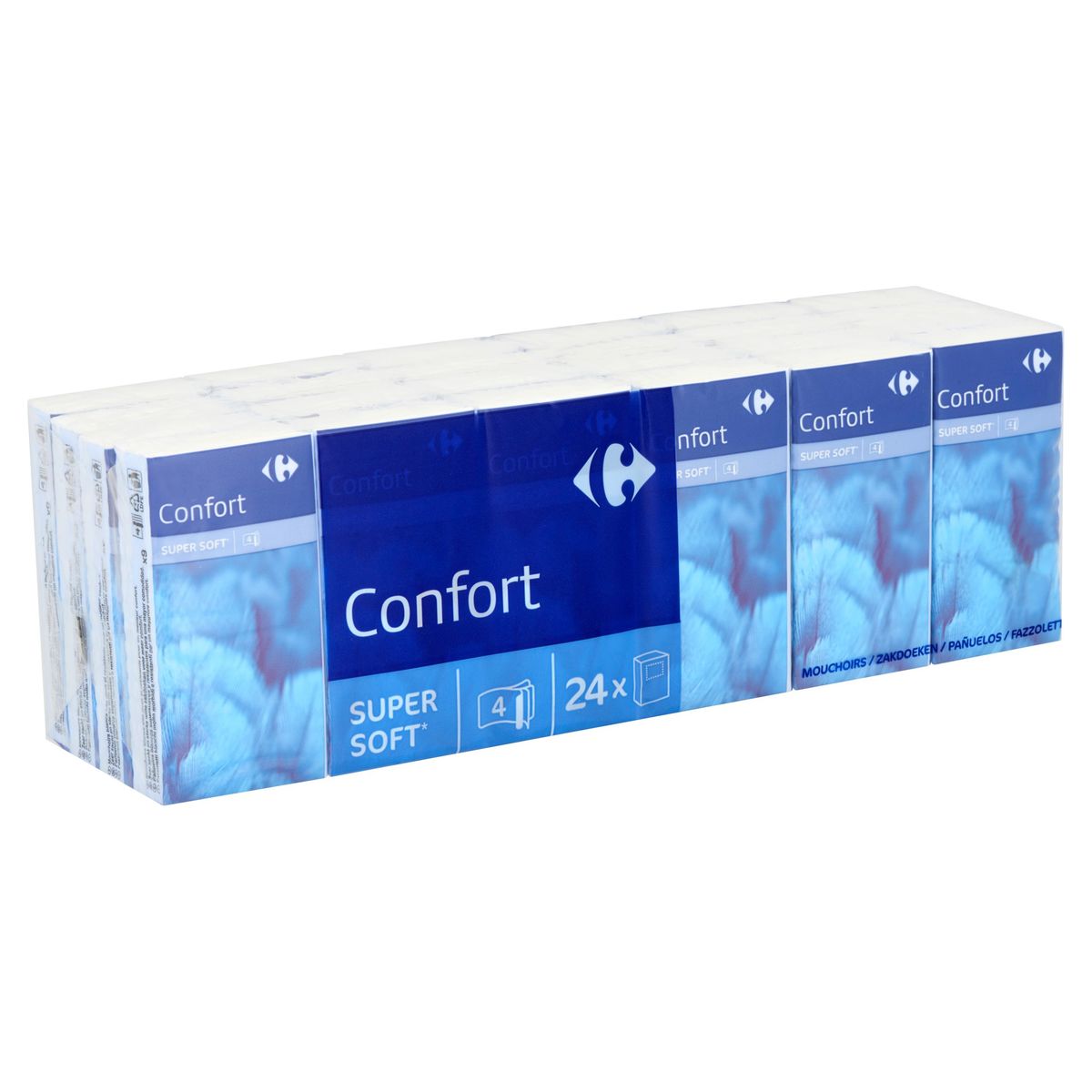 Carrefour Confort Mouchoirs 4-Épaisseurs 24 x 9 Pièces