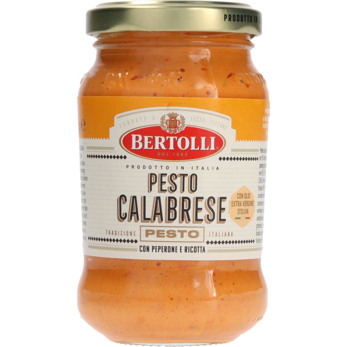 Bertolli Pesto Calabrese poivron et fromage ricotta 185g bocal