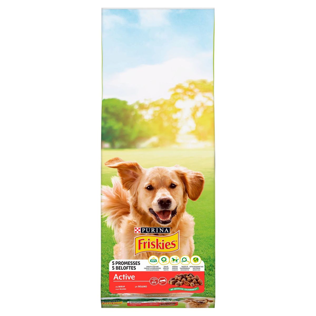 Friskies 5 Beloftes Active met Rund 18 kg