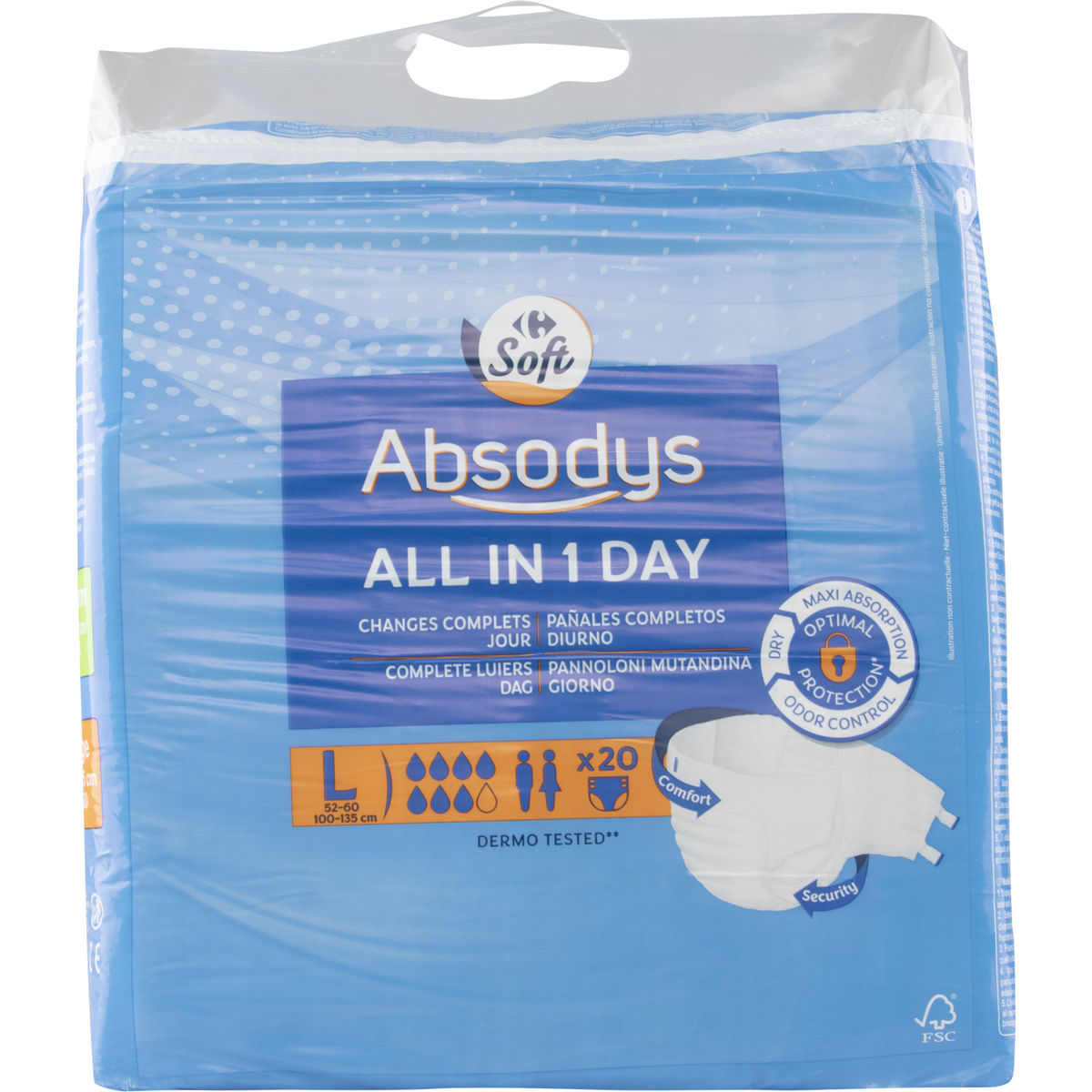 Carrefour Absodys All in 1 Day Comfort & Secure Large x 20