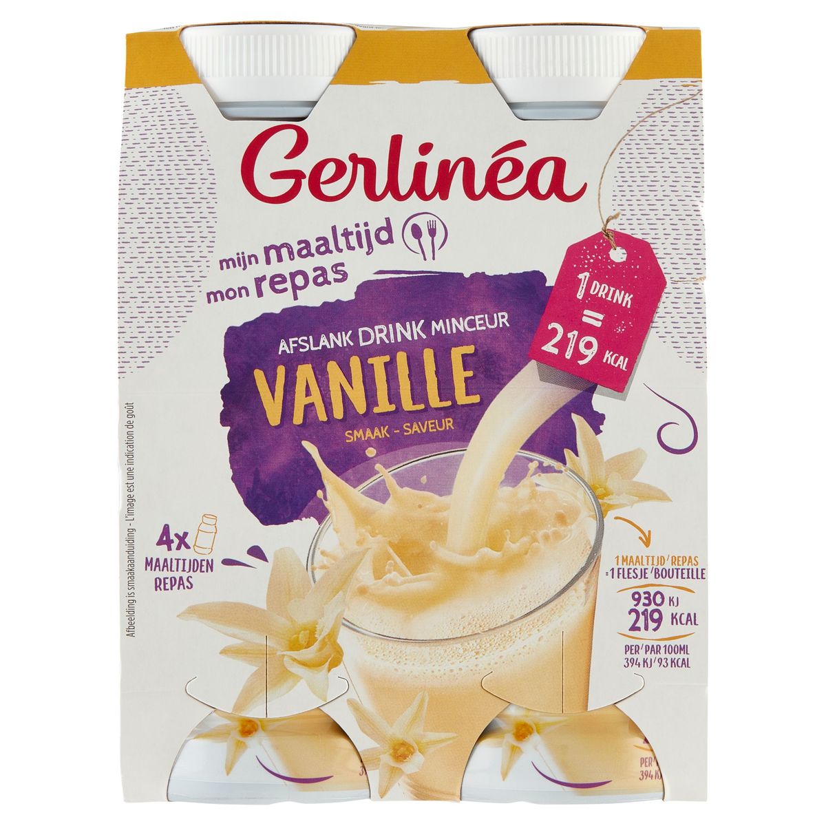 Gerlinéa Mon Repas Drink Minceur Vanille Saveur 4 x 236 ml