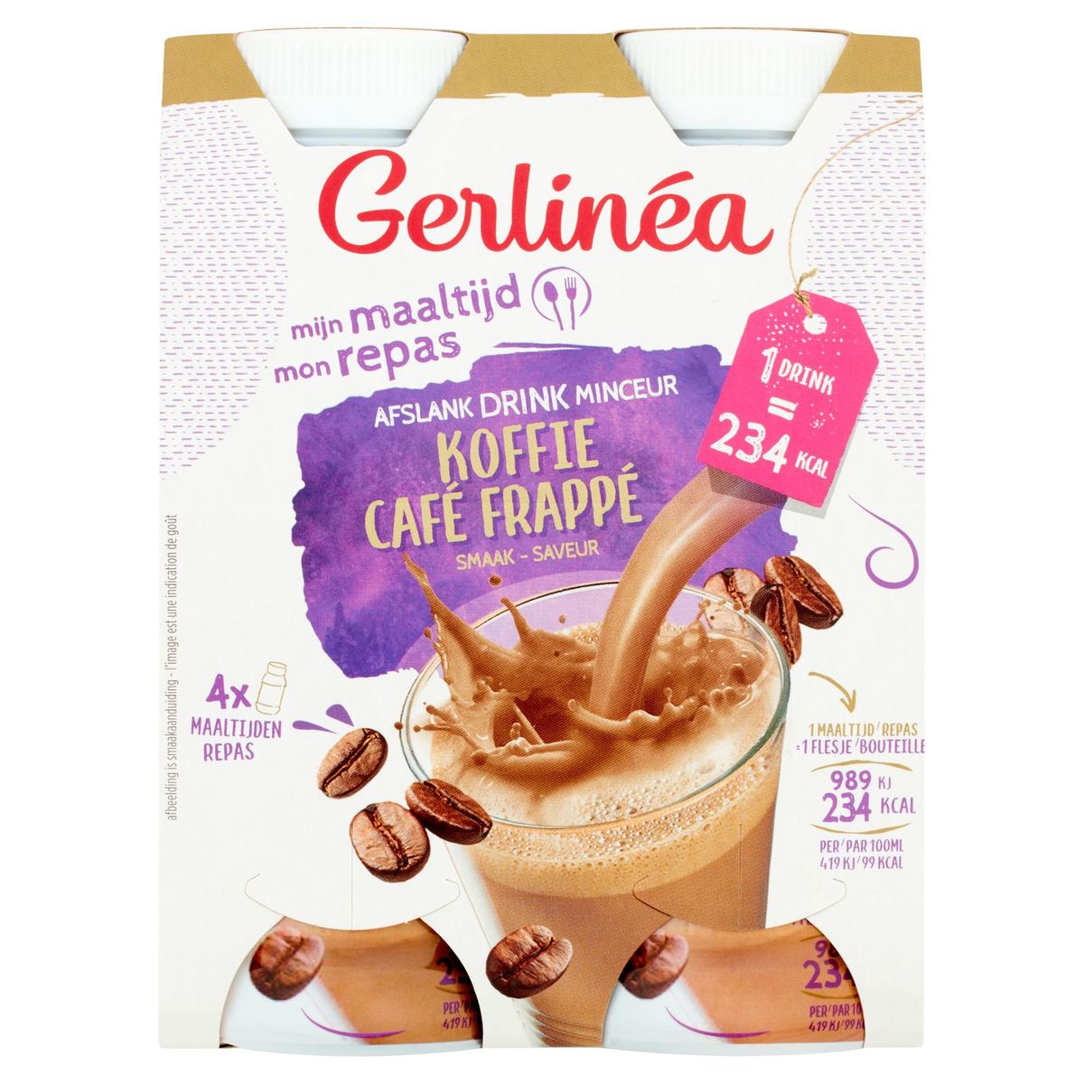 Gerlinéa Mon Repas Café Frappé Saveur 4 x 236 ml