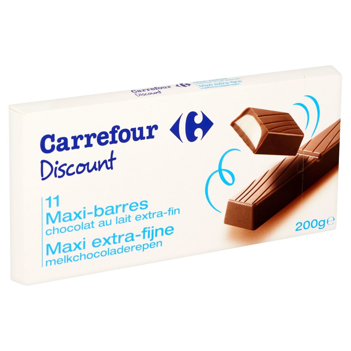Carrefour Discount 11 Maxi-Barres Chocolat au Lait Extra-Fin 200 g