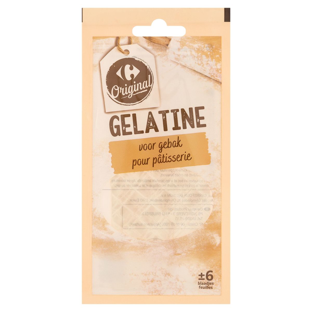 Carrefour Original Gelatine pour Pâtisserie 12 g