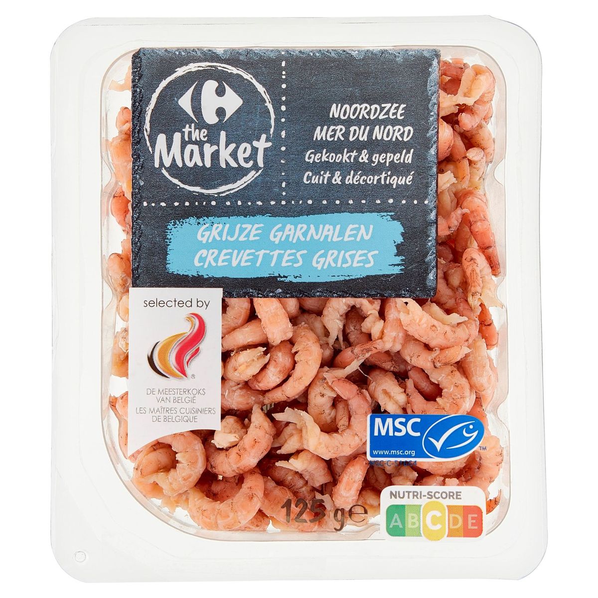 Carrefour The Market Noordzee Gekookt & Gepeld Grijze Garnalen 125 g