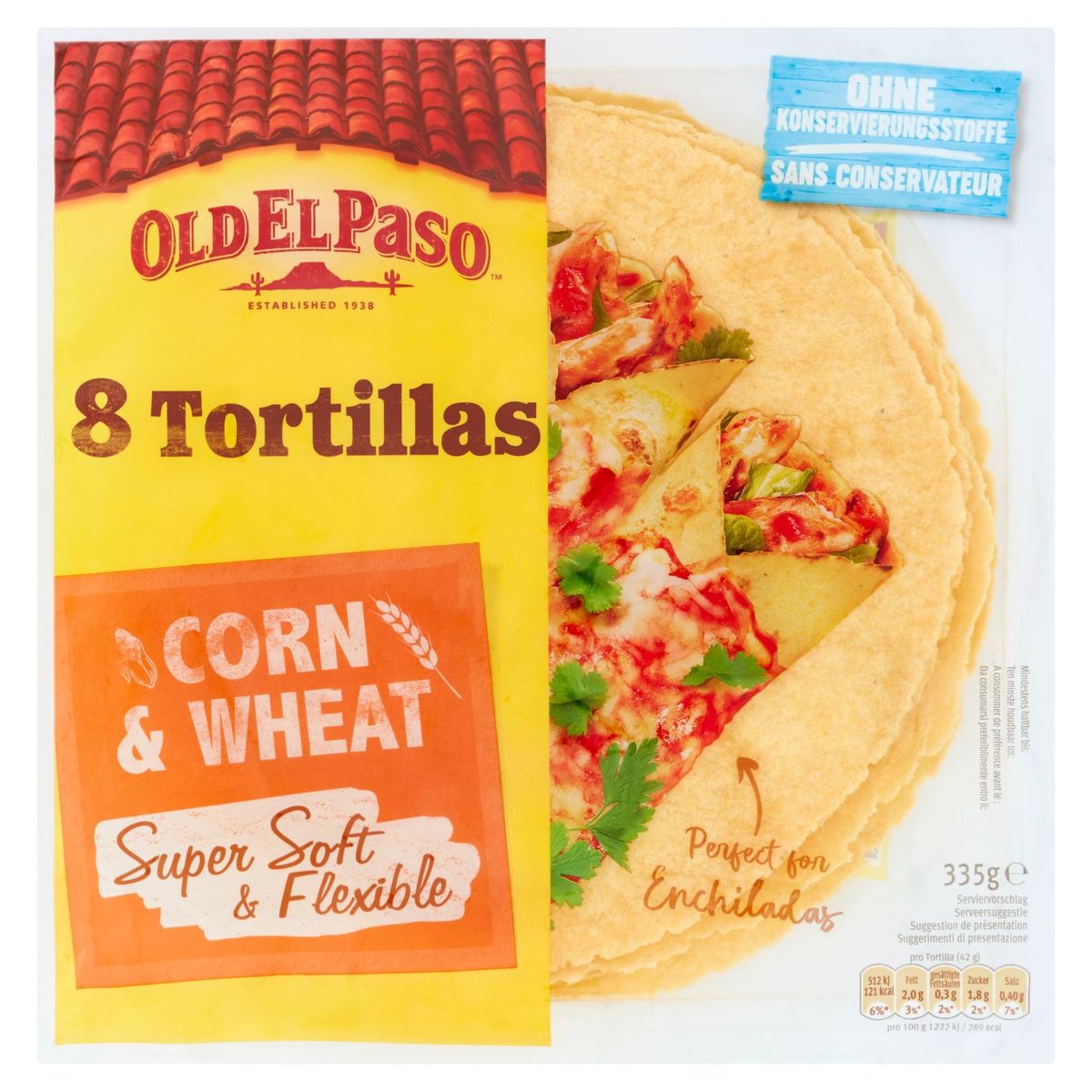 Old El Paso 8 Tortillas Corn & Wheat 335 g