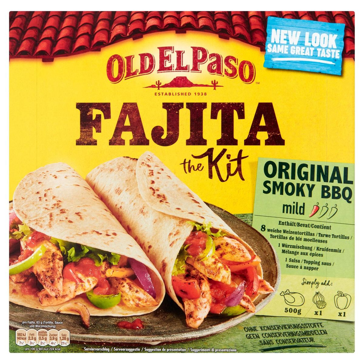 Old El Paso Fajita the Kit Original Smoky BBQ Mild 500 g