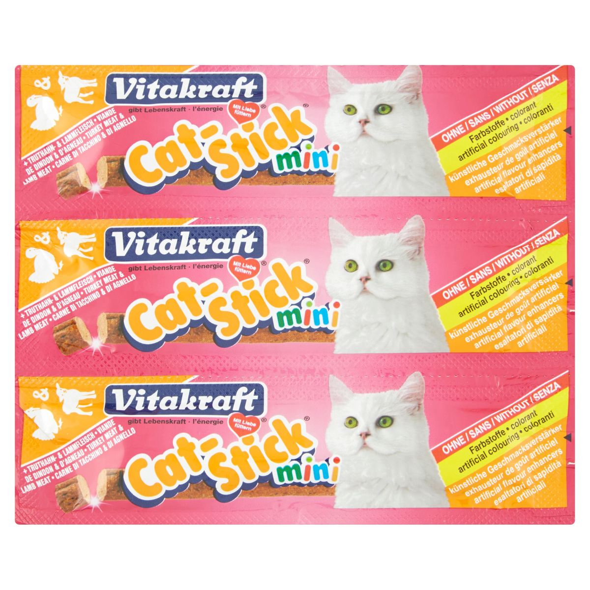 Vitakraft Cat-Stick mini viande de dindon & d'agneau 3 x 18 g