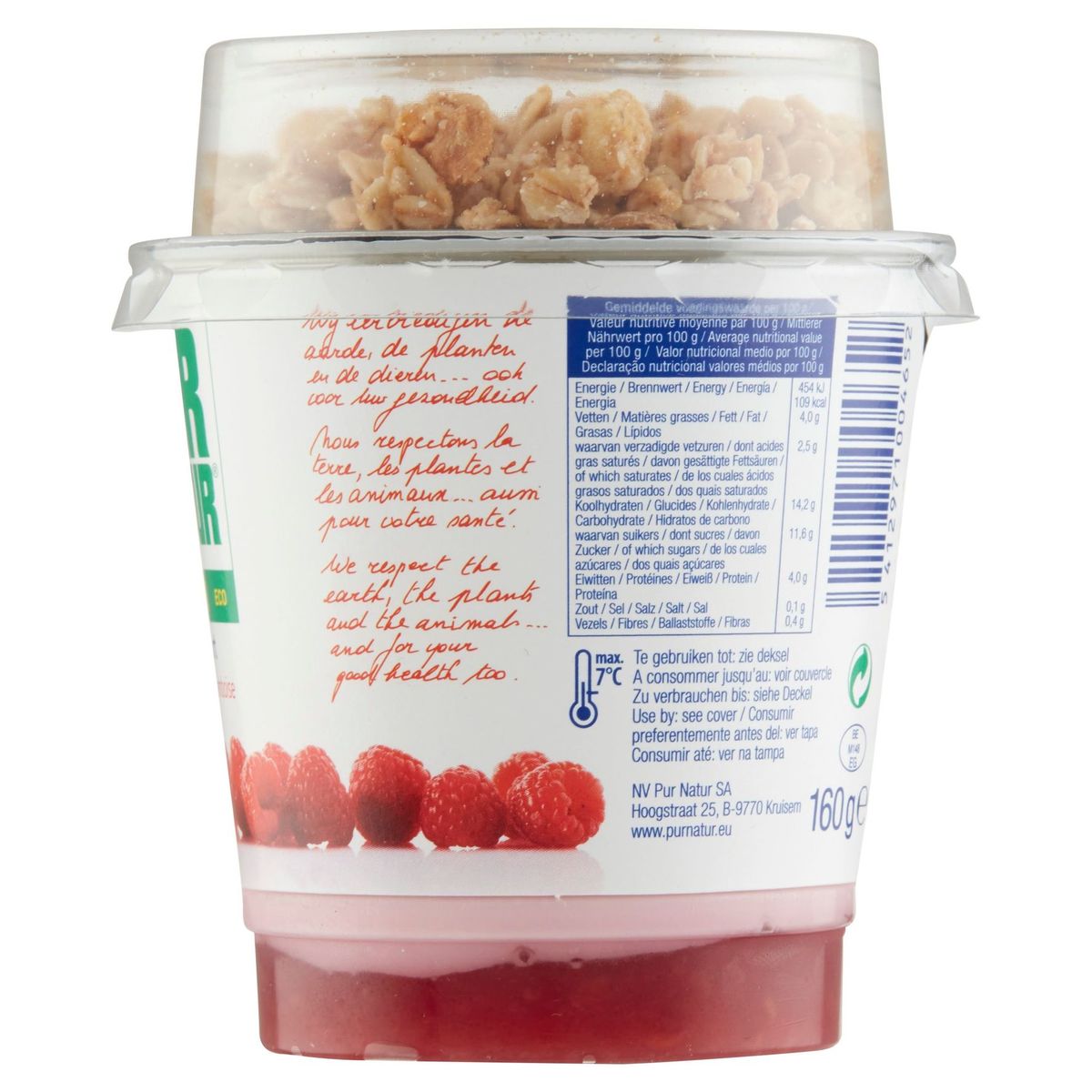 Pur Natur Bio Yoghurt Framboise 160 g