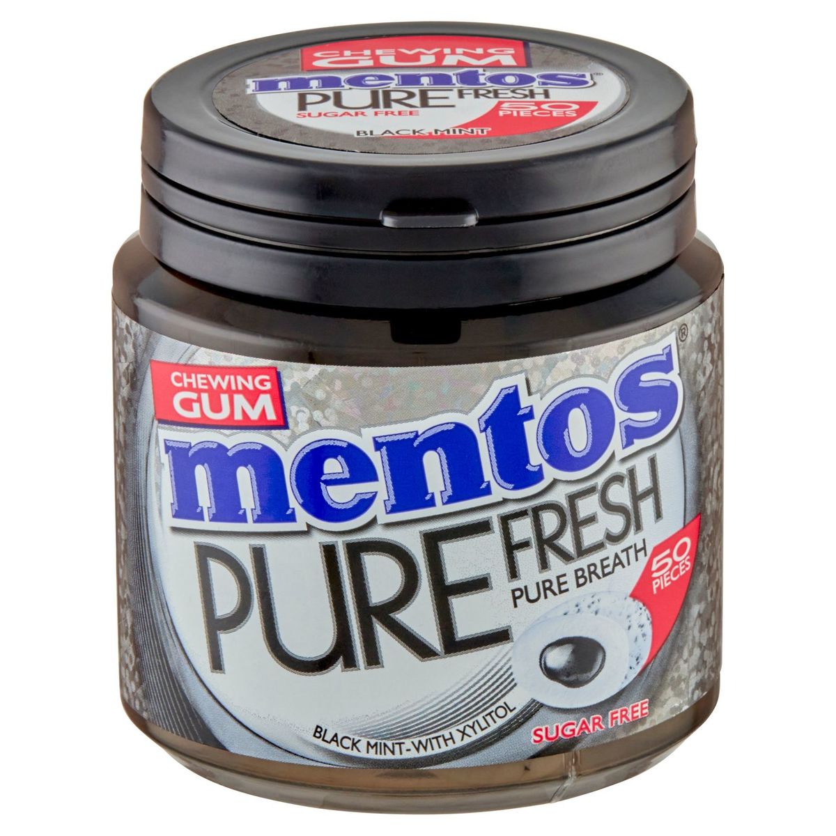 Mentos Gum Pure Fresh Black Mint 50 Stuks 100 g