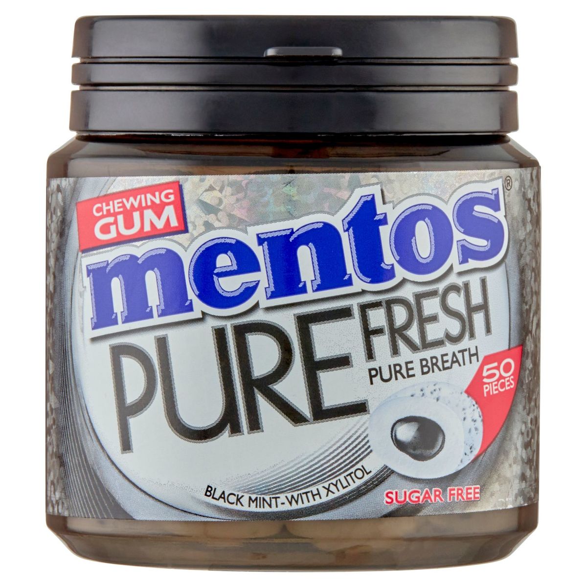 Mentos Gum Pure Fresh Black Mint 50 Stuks 100 g