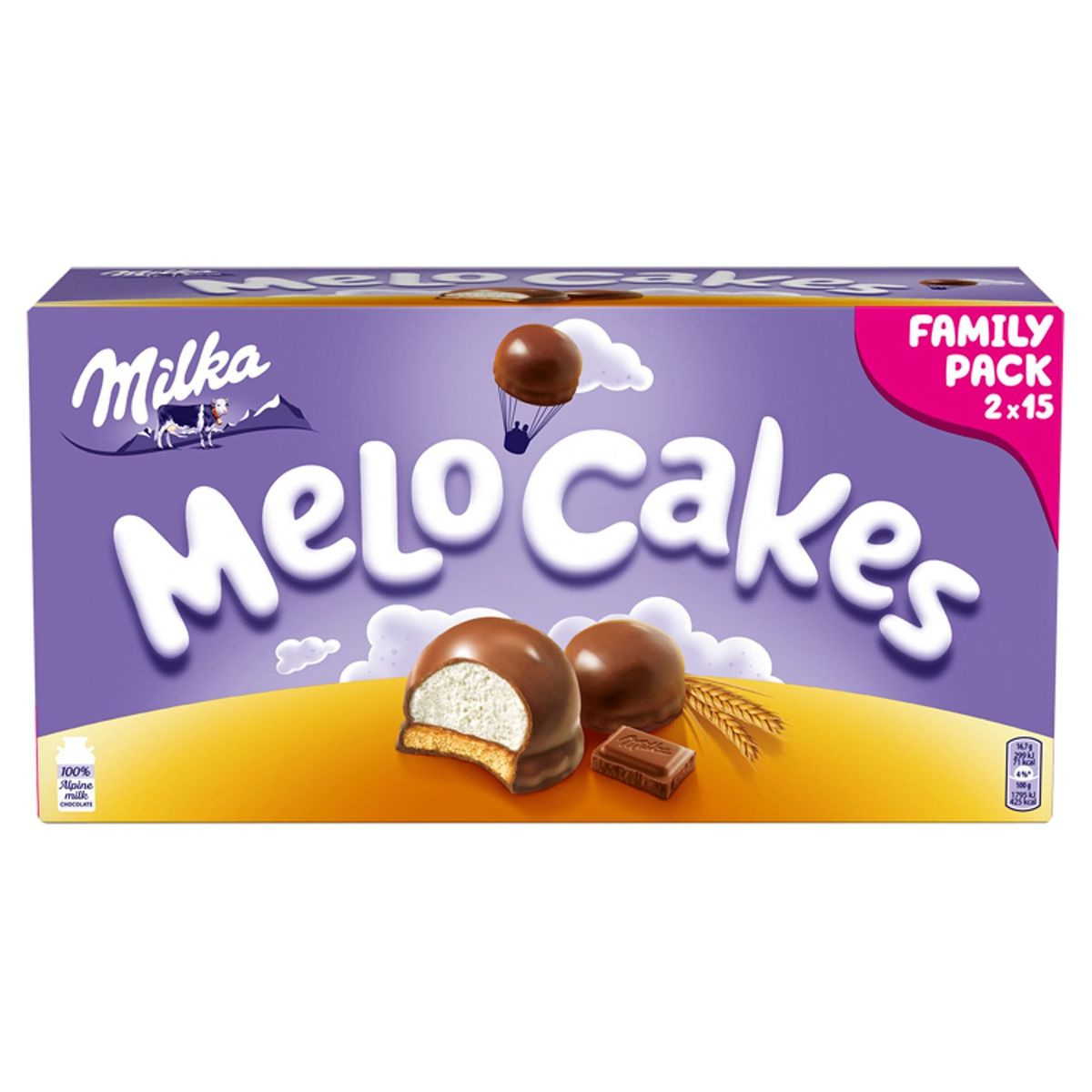 Milka Melo-Cakes Biscuits Au Chocolat Pralines Pack XL 6 Pcs 500 g