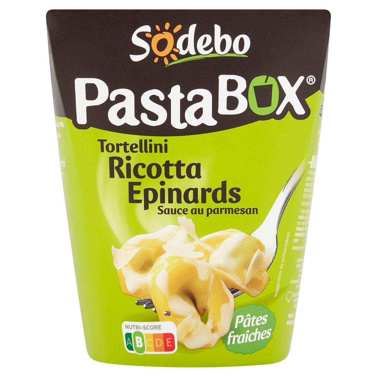 Sodebo Pasta Box Tortellini Ricotta Épinards Sauce au Parmesan 280 g