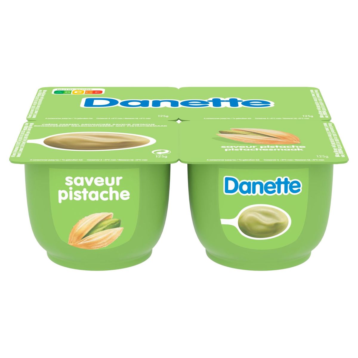 Danette Crème Dessert Saveur Pistache 4 x 125 g
