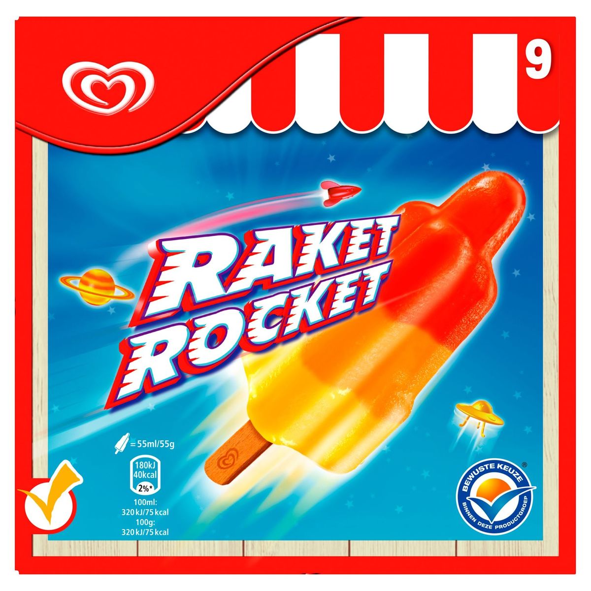 Ola Kids & Fun Ijs Raket 9 x 55 ml
