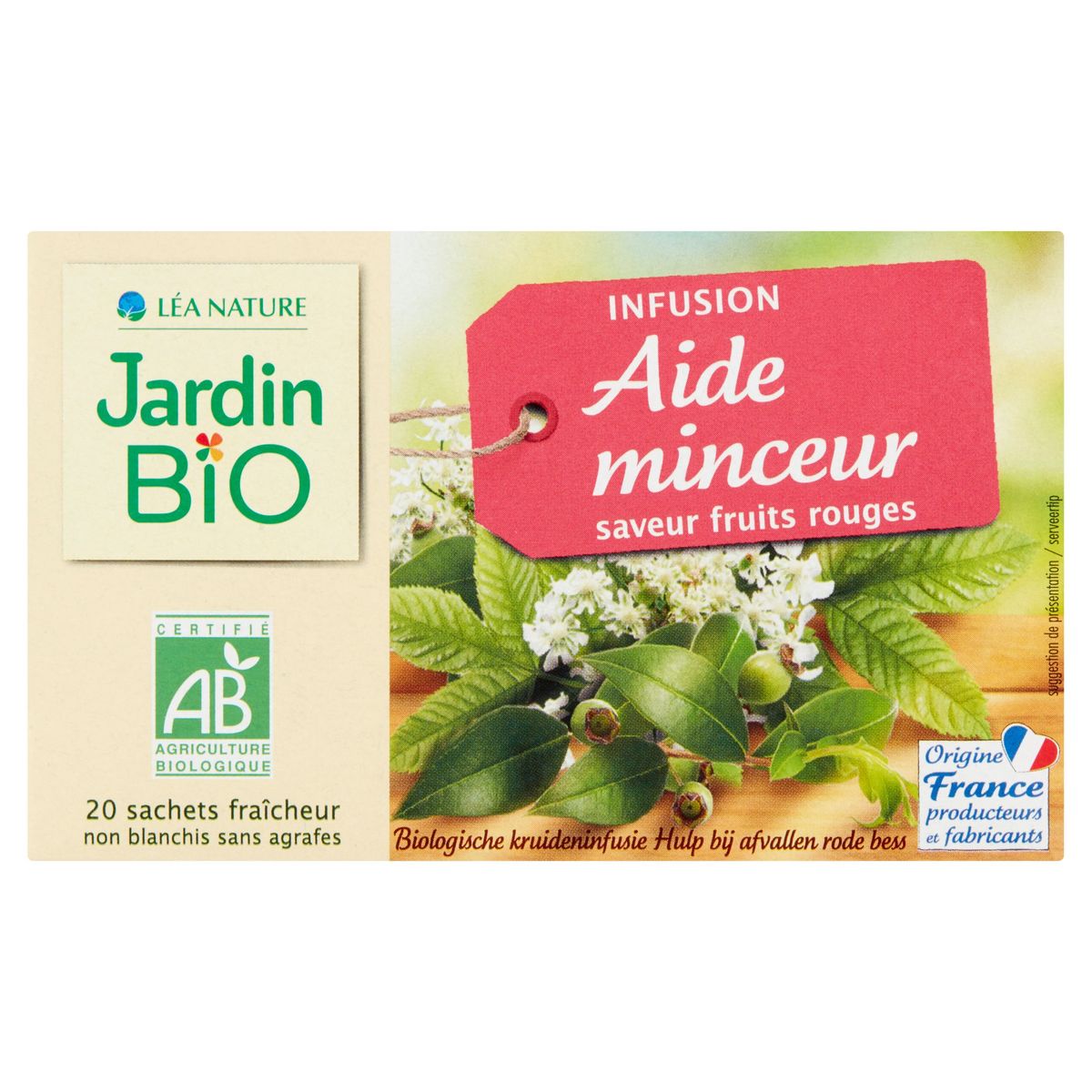 Jardin Bio' Infusion Aide Minceur Saveur Fruits Rouges 30 g
