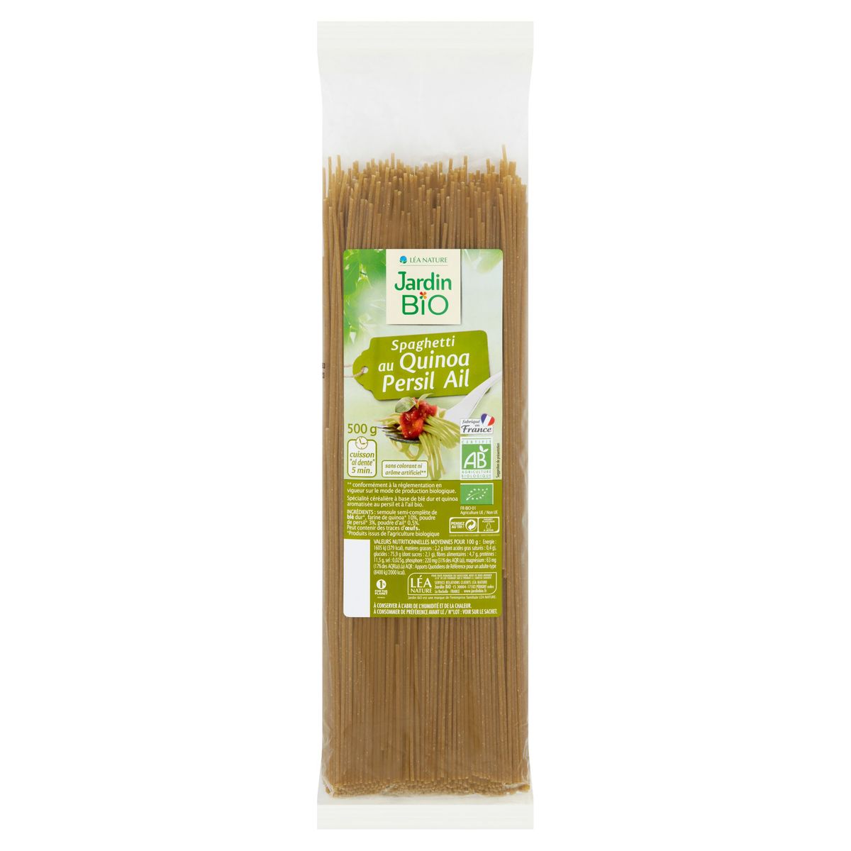 Jardin Bio' Spaghetti au Quinoa Ail Persil 500 g