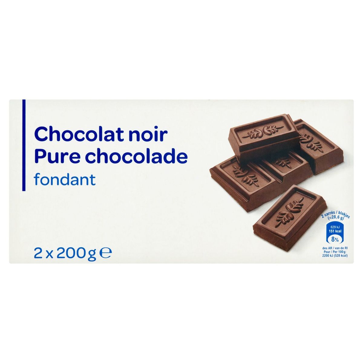 Carrefour Chocolat Noir Fondant 2 x 200 g
