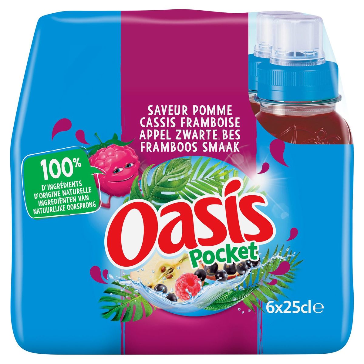 Oasis Pocket Pomme Cassis Framboise 6x25cl
