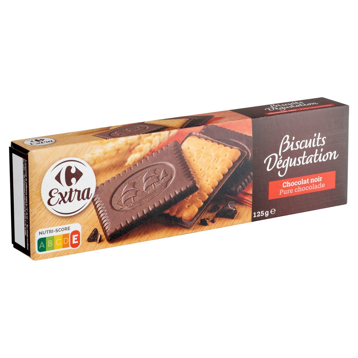 Carrefour Extra Biscuits Dégustation Chocolat Noir 125 g