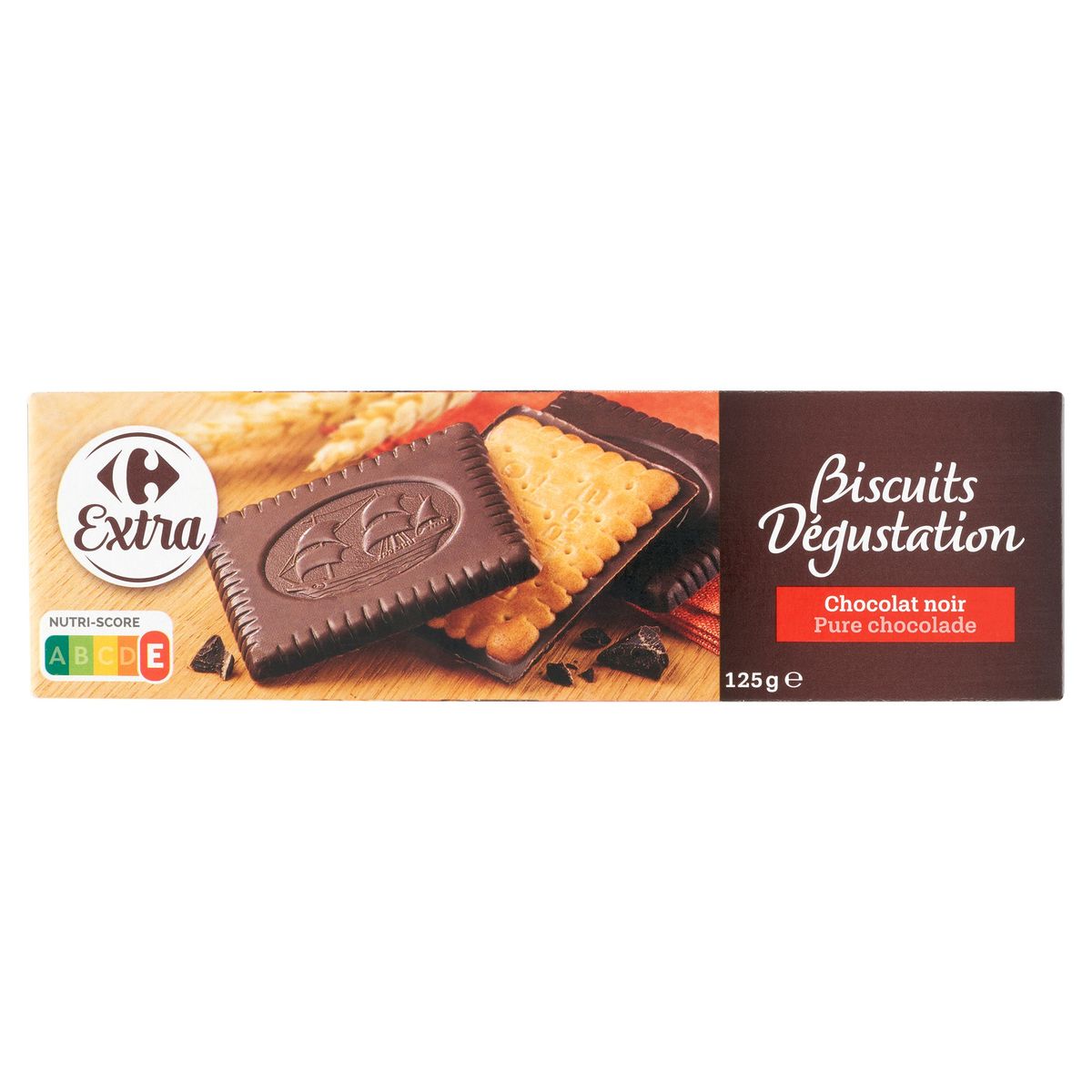 Carrefour Extra Koekjes Pure Chocolade 125 g